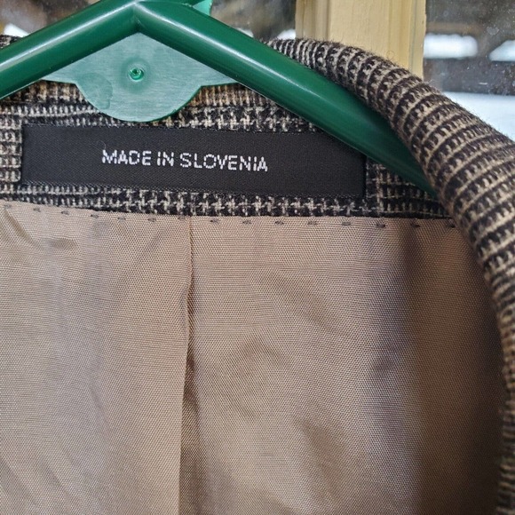 Hugo Boss Stretch Charcoal Plaid Sport Coat Mens Size 44L Wool Blend 3 Button - Picture 4 of 13